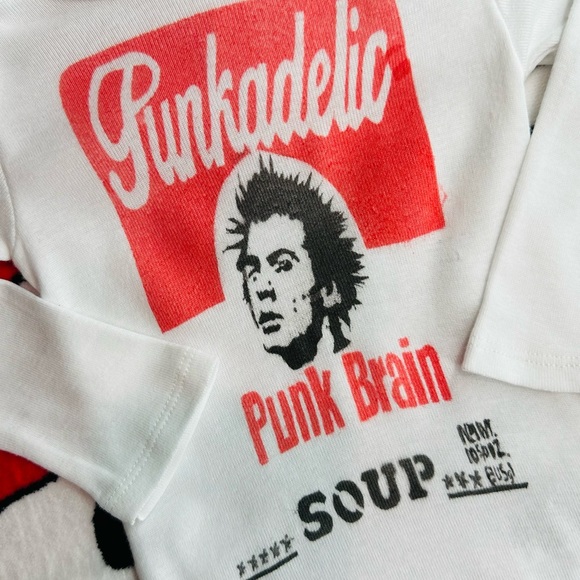 PUNKADELIC Sid Vicious punk rock Sex Pistols goth rave Harajuku baby onesie 6-9M - Picture 5 of 14
